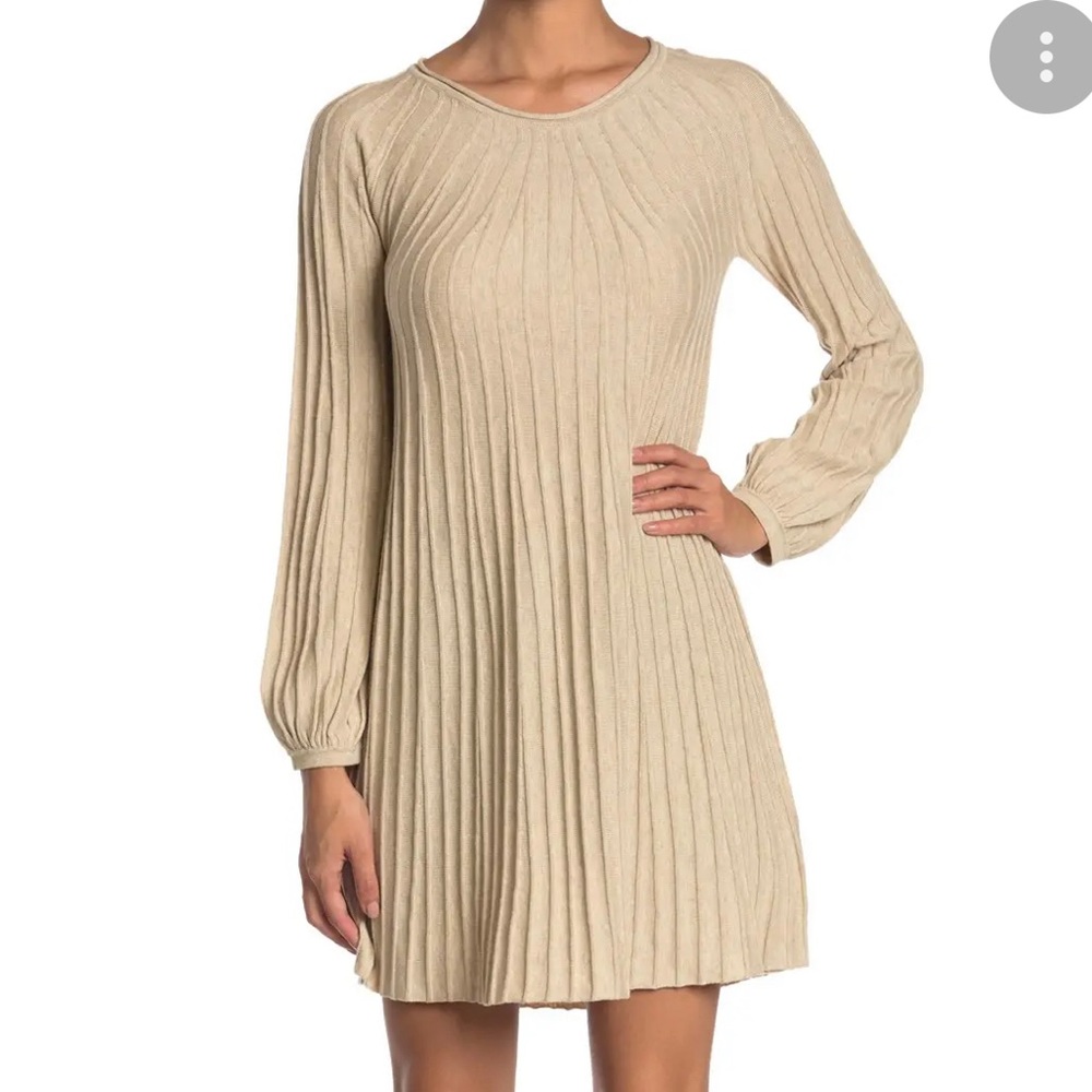 MAX STUDIO A-LINE SWEATERDRESS PLEATED